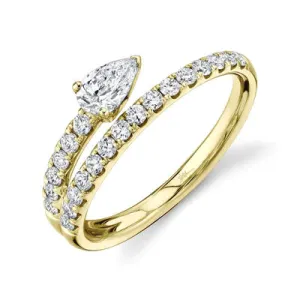 0.72ctw Diamond Pear Ring