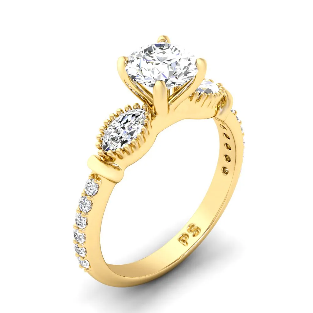 0.80-1.95 CT Round & Marquise Cut Diamonds - Engagement Ring