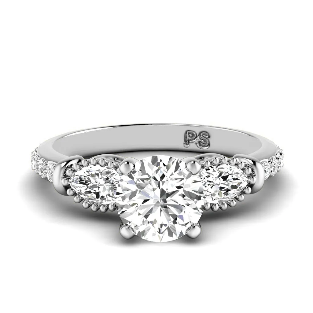 0.80-1.95 CT Round & Marquise Cut Diamonds - Engagement Ring