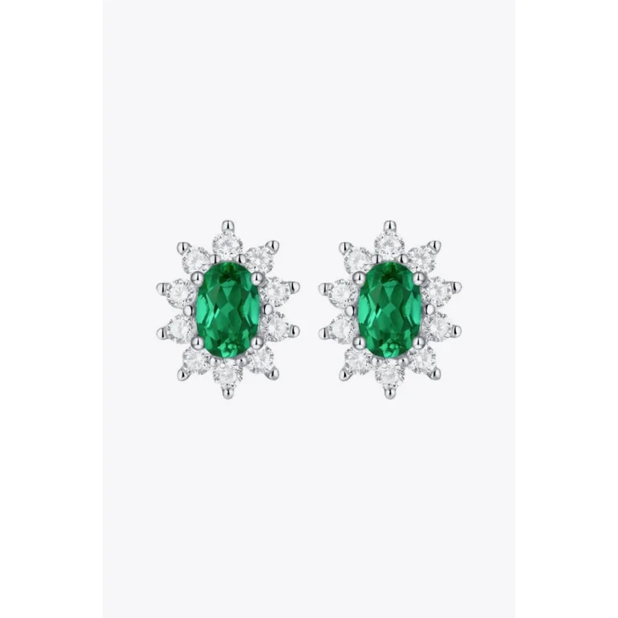 1 Carat Lab-Grown Emerald Stud Earrings