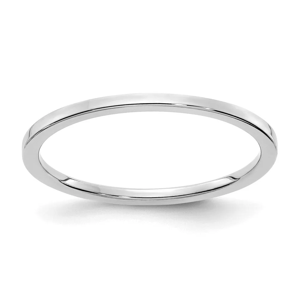 10K White Gold 1.2mm Flat Stackable Band | 1STK16-120W