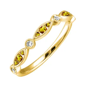 10Kt Yellow Gold Diamond 1/20Ctw & Citrine 1/5Ctw Ring