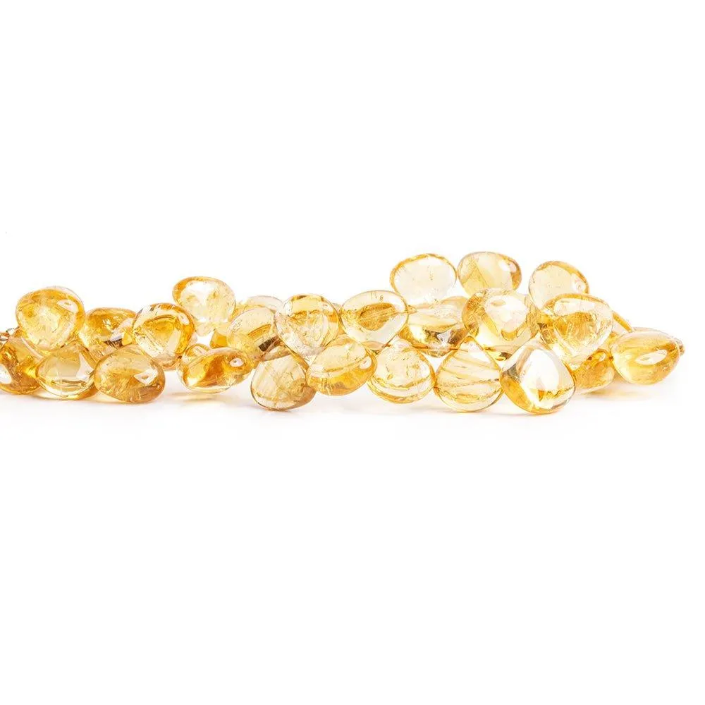 10mm Citrine Plain Heart Beads 8 inch 43 pieces