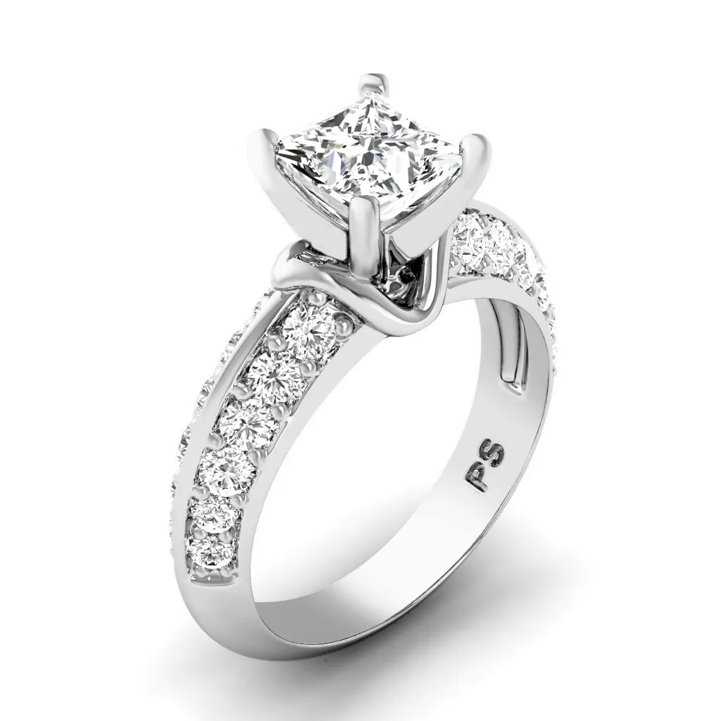 1.15-3.65 CT Round & Princess Cut Lab Grown Diamonds - Engagement Ring