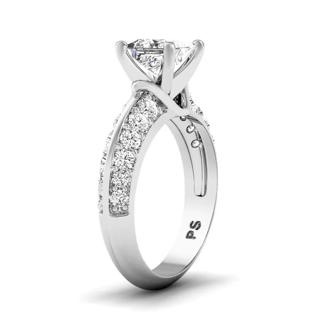 1.15-3.65 CT Round & Princess Cut Lab Grown Diamonds - Engagement Ring