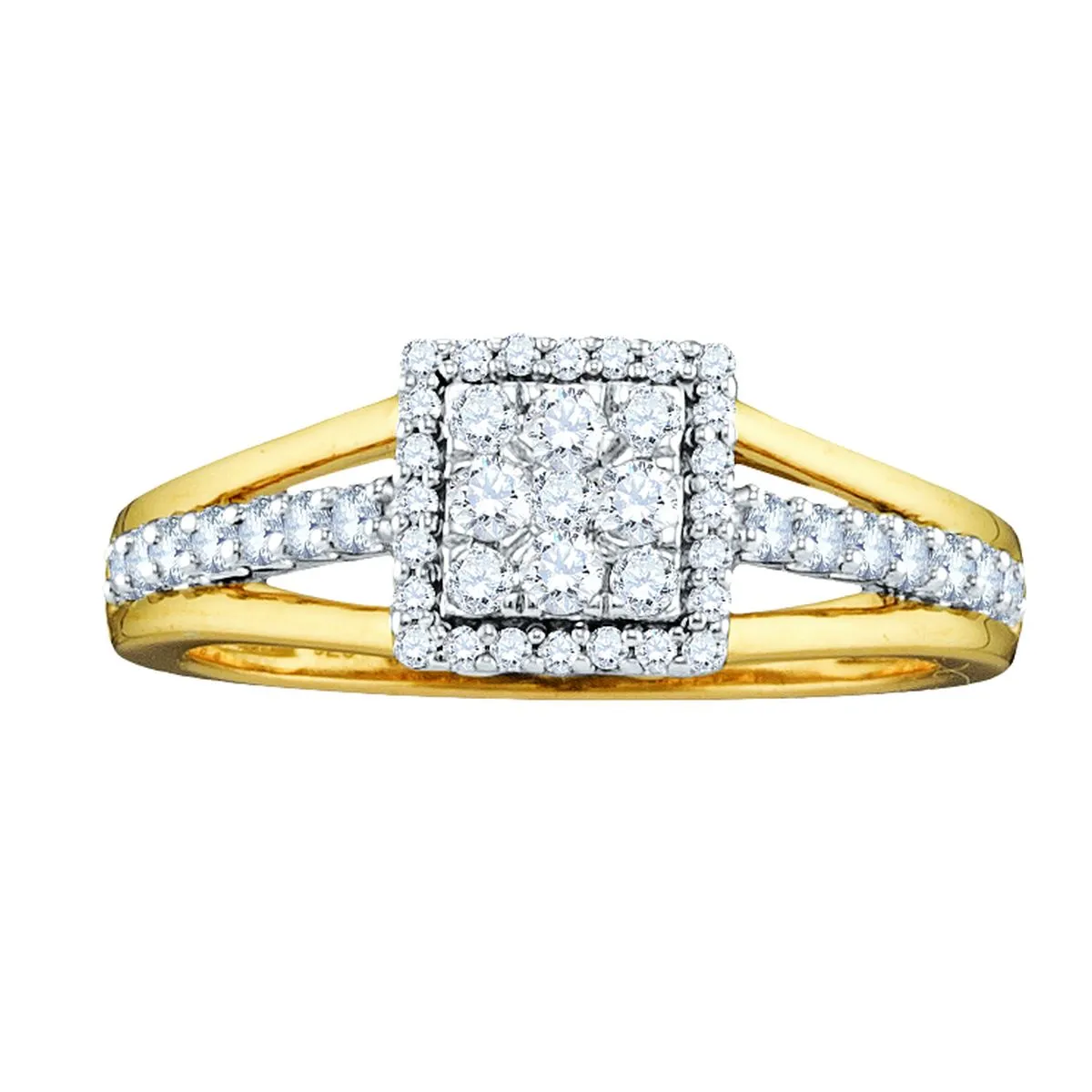 1/2 CTW Diamond Engagement Ring in 10KT Yellow Gold