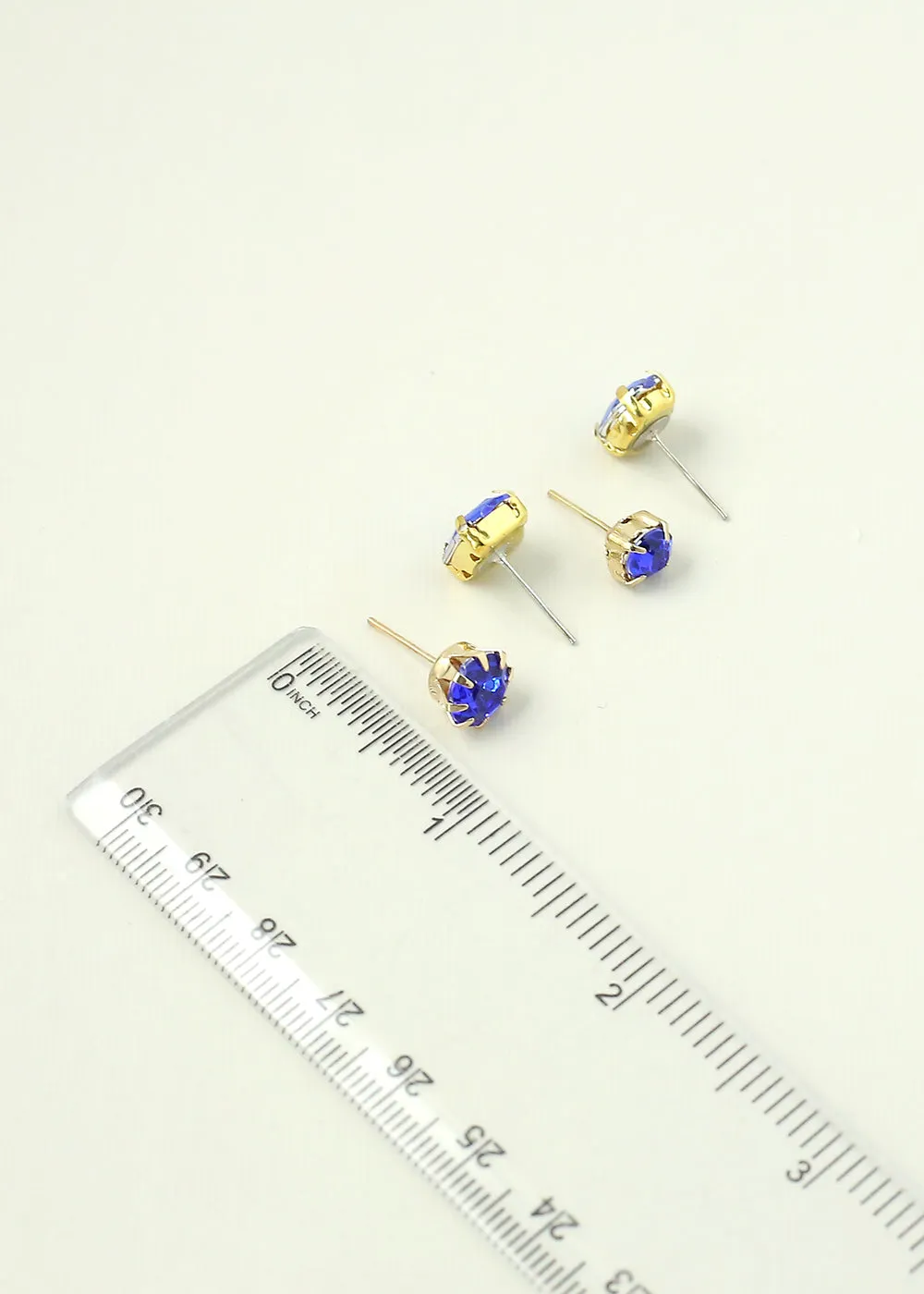 12-Pair Multi Color Stud Earrings