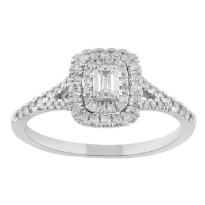 1/2ctw Diamond Double Halo Engagement Ring