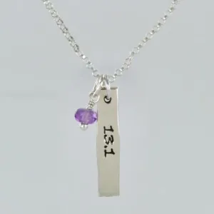 13.1 Courage W/Amethyst Sterling Silver Necklace