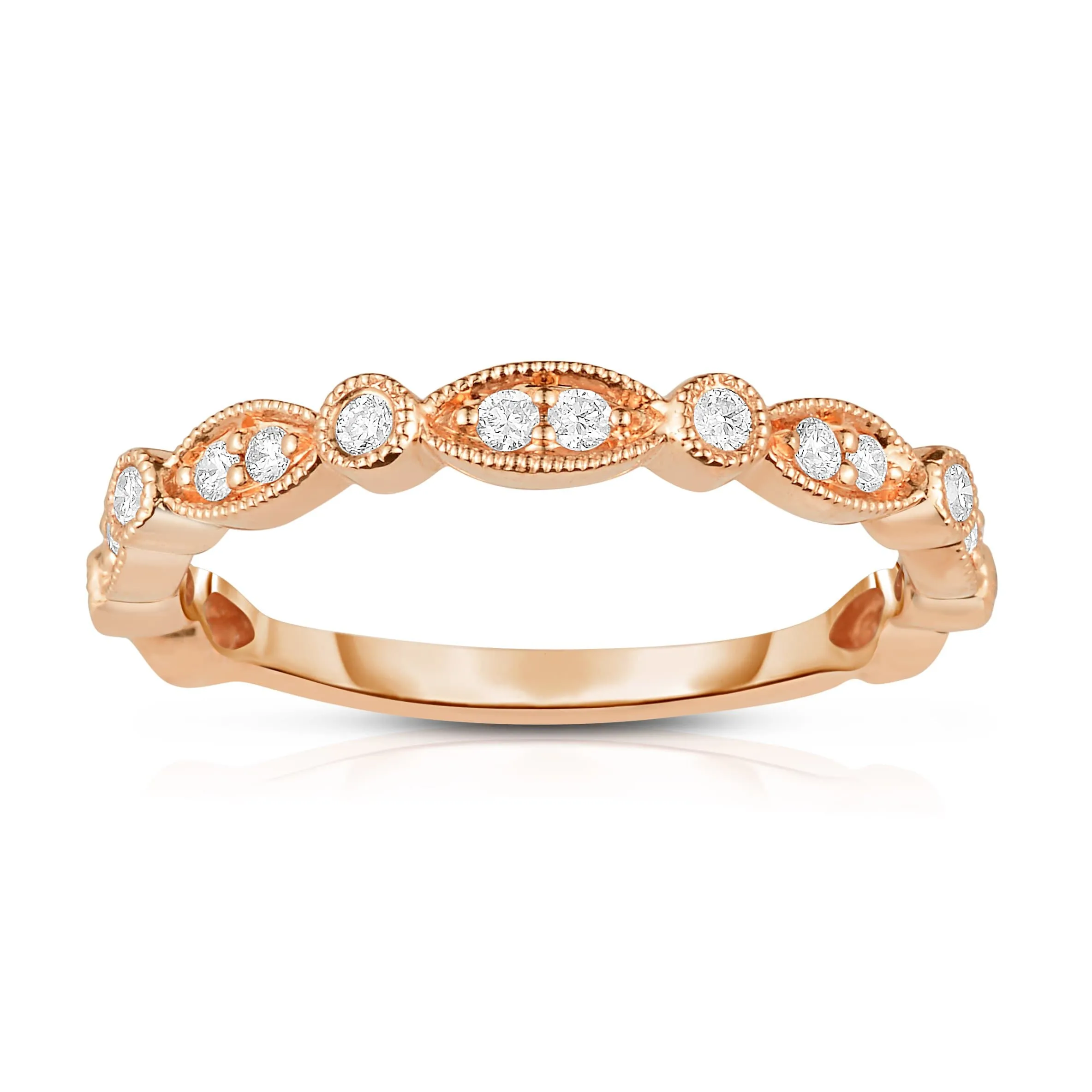 14K Rose Gold .10Ct Diamond Stackable Band