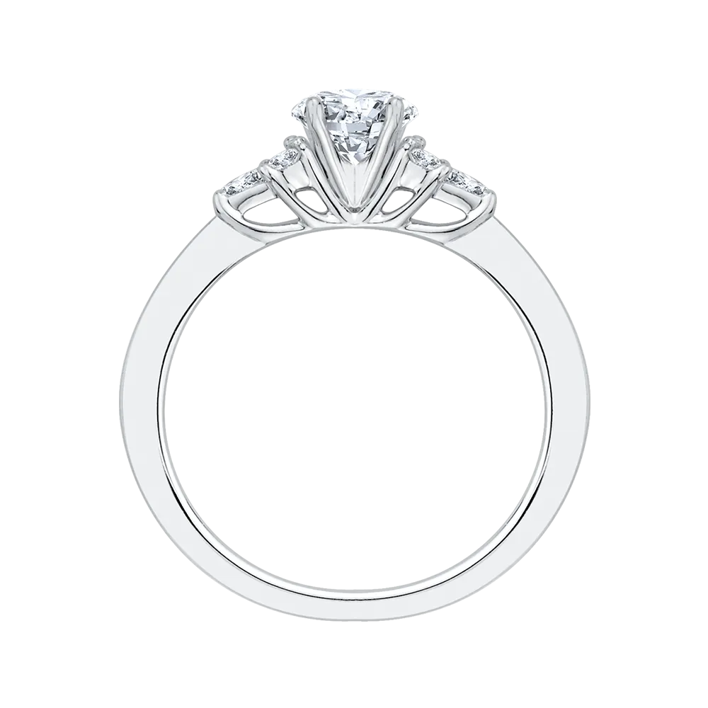 14K White Gold Round Diamond Engagement Ring