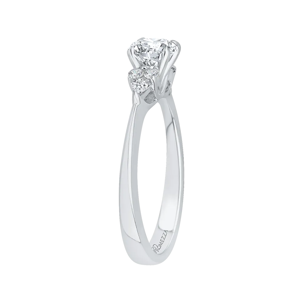 14K White Gold Round Diamond Engagement Ring