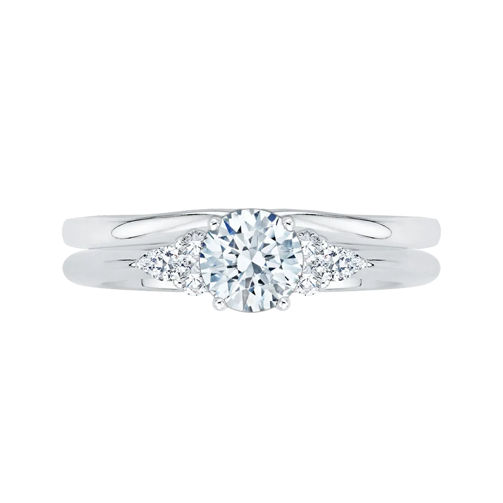 14K White Gold Round Diamond Engagement Ring