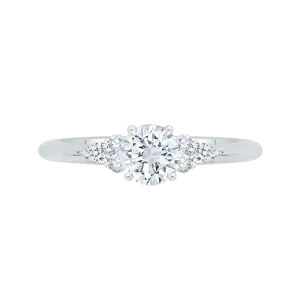 14K White Gold Round Diamond Engagement Ring