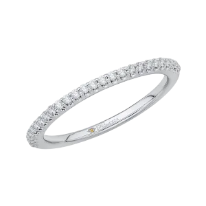 14K White Gold Round Diamond Half Eternity Wedding Band