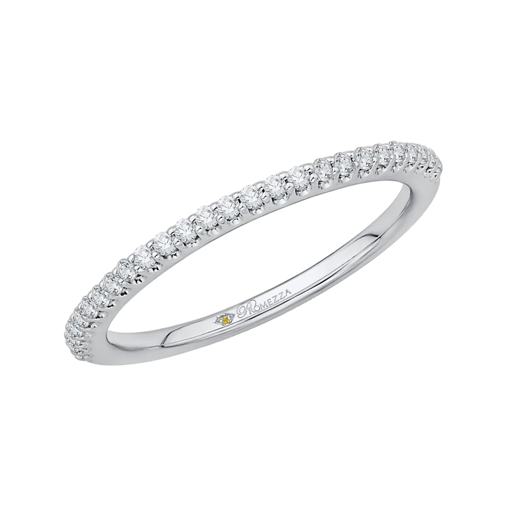 14K White Gold Round Diamond Half Eternity Wedding Band