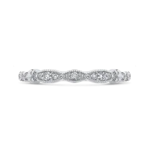 14K White Gold Round Diamond Half Eternity Wedding Band