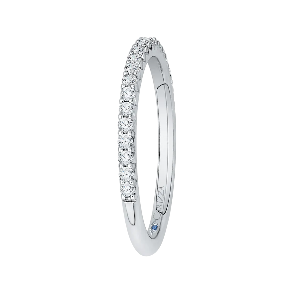 14K White Gold Round Diamond Wedding Band