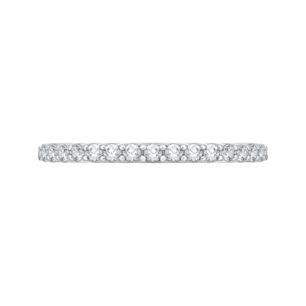 14K White Gold Round Diamond Wedding Band