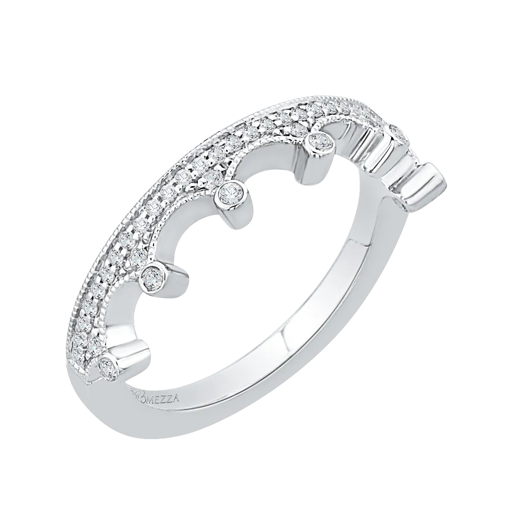 14K White Gold Round Diamond Wedding Band