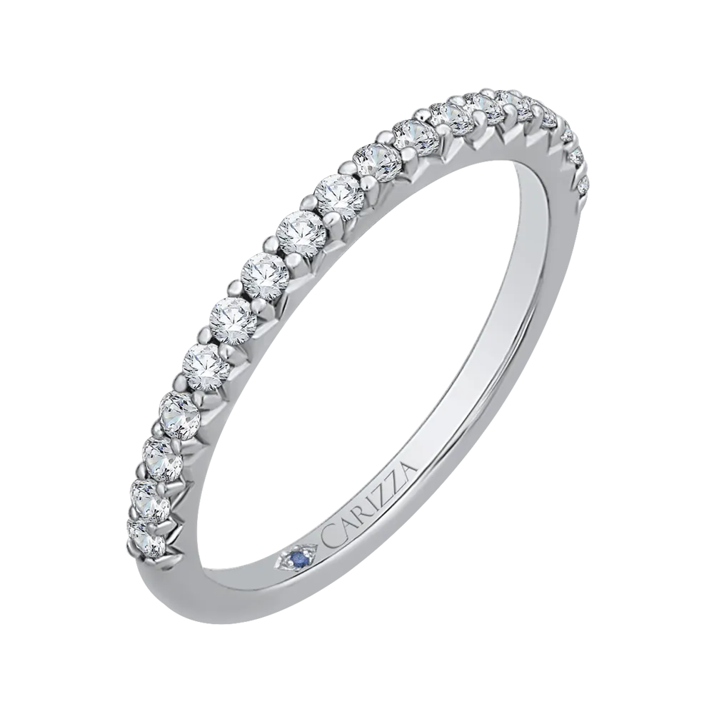 14K White Gold Round Diamond Wedding Band