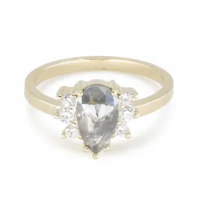 14k Yellow Gold Celestial 1.22ct Grey Diamond Band