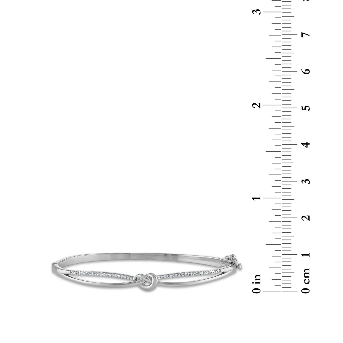 1/5 CTW Diamond Fashion Bangle Bracelet in Rhodium Plated Sterling Silver