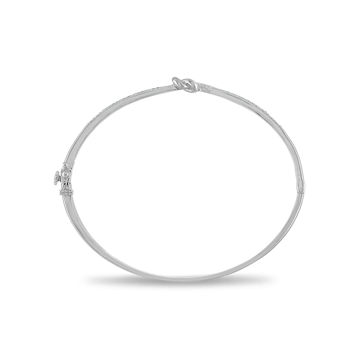 1/5 CTW Diamond Fashion Bangle Bracelet in Rhodium Plated Sterling Silver