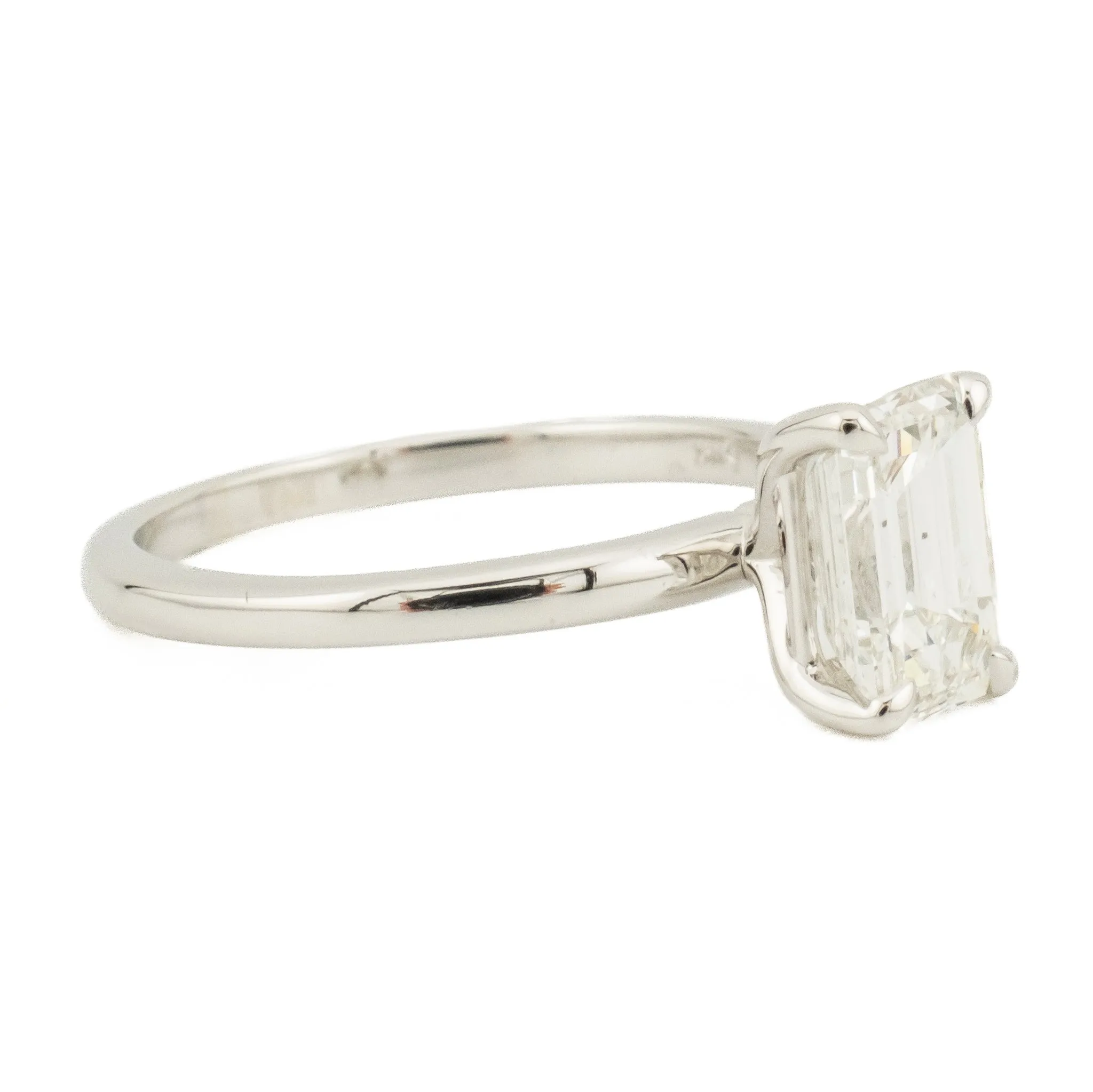 1.50ctw Emerald Cut SI1/G Diamond Solitaire Engagement Ring in 14K White Gold - Size 7