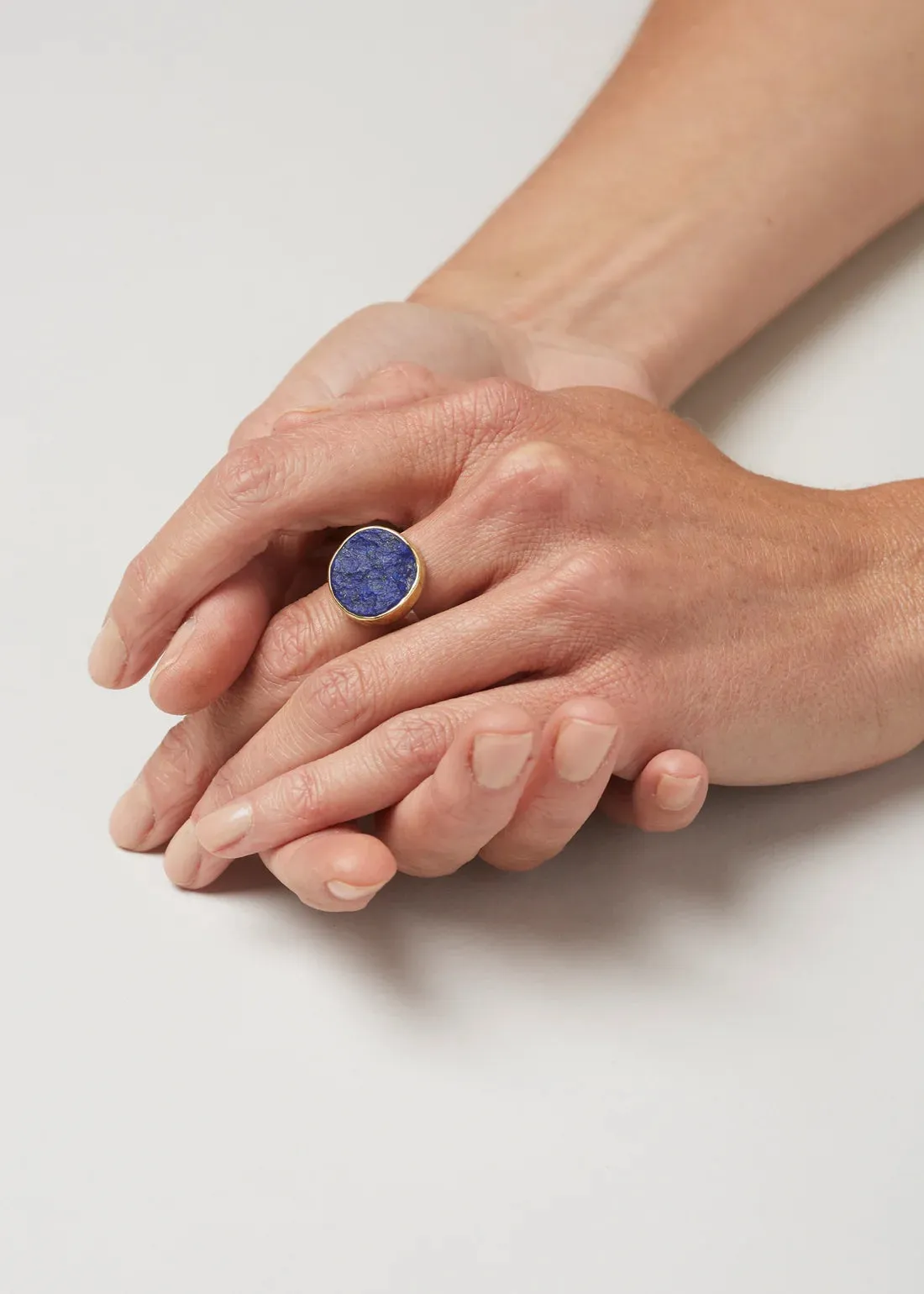 16.7mm Rough Top Lapis Ring