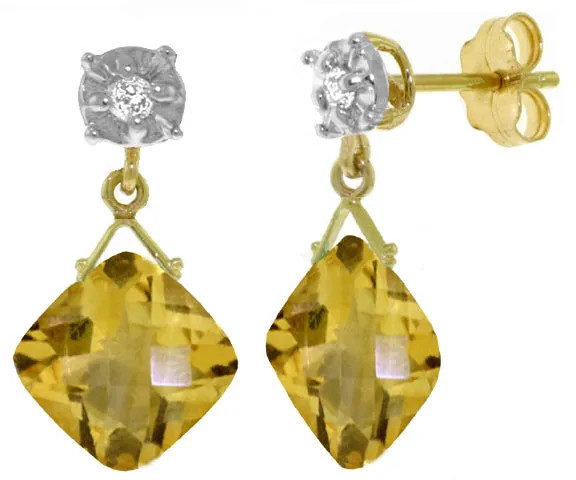 17.56 Carat 14K Solid White Gold Dare To Love Citrine Diamond Earrings