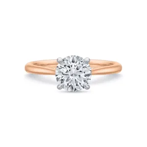 18k Rose Gold Cathedral Solitaire Engagement Ring