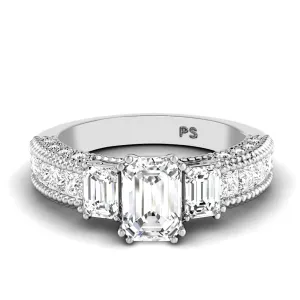 1.95-3.10 CT Round & Princess & Emerald Cut Diamonds - Engagement Ring