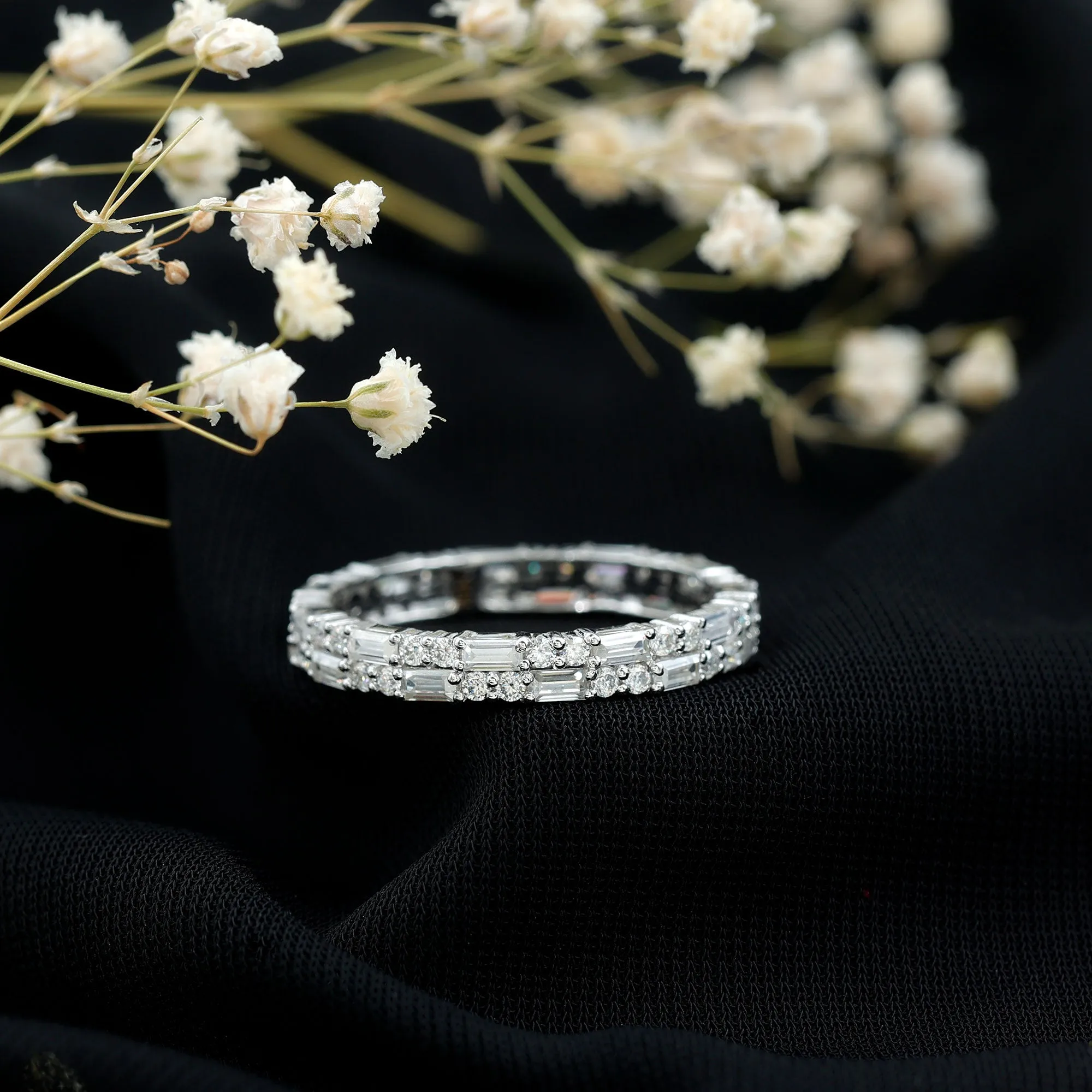 2 CT Stackable Moissanite Eternity Ring for Anniversary