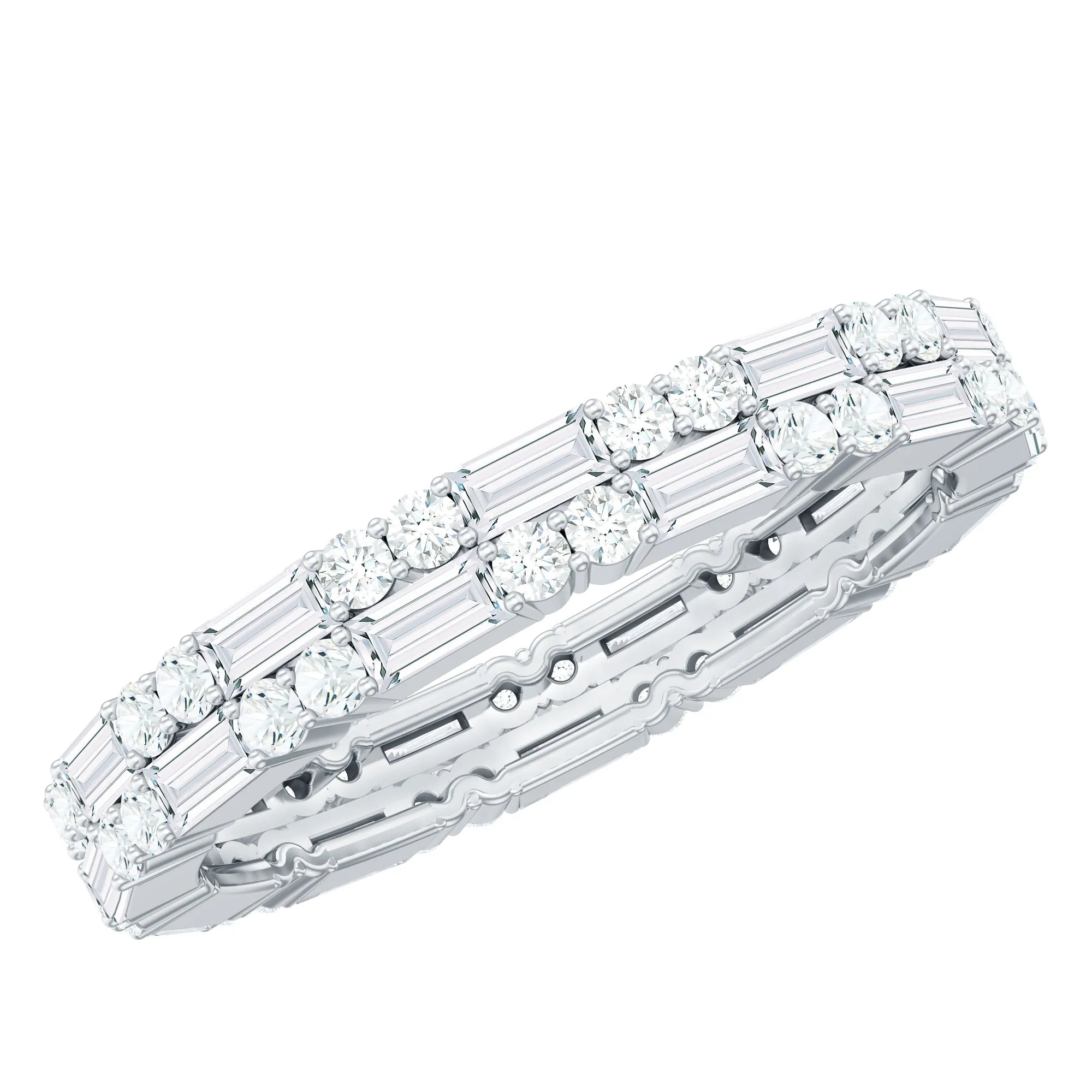 2 CT Stackable Moissanite Eternity Ring for Anniversary