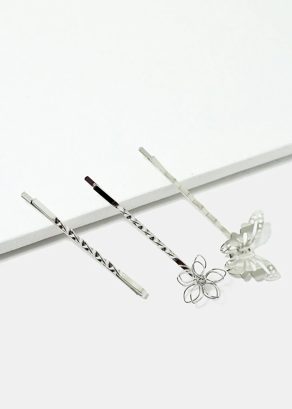 3-Piece Flower & Butterfly Hairpins