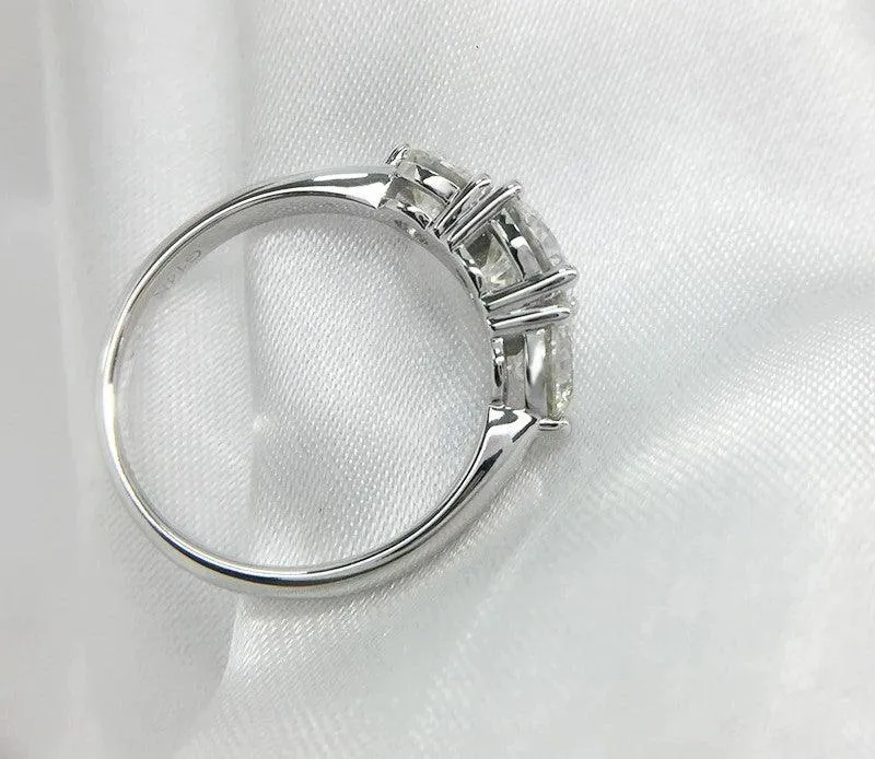 3CTW Round Cut Moissanite Engagement Ring