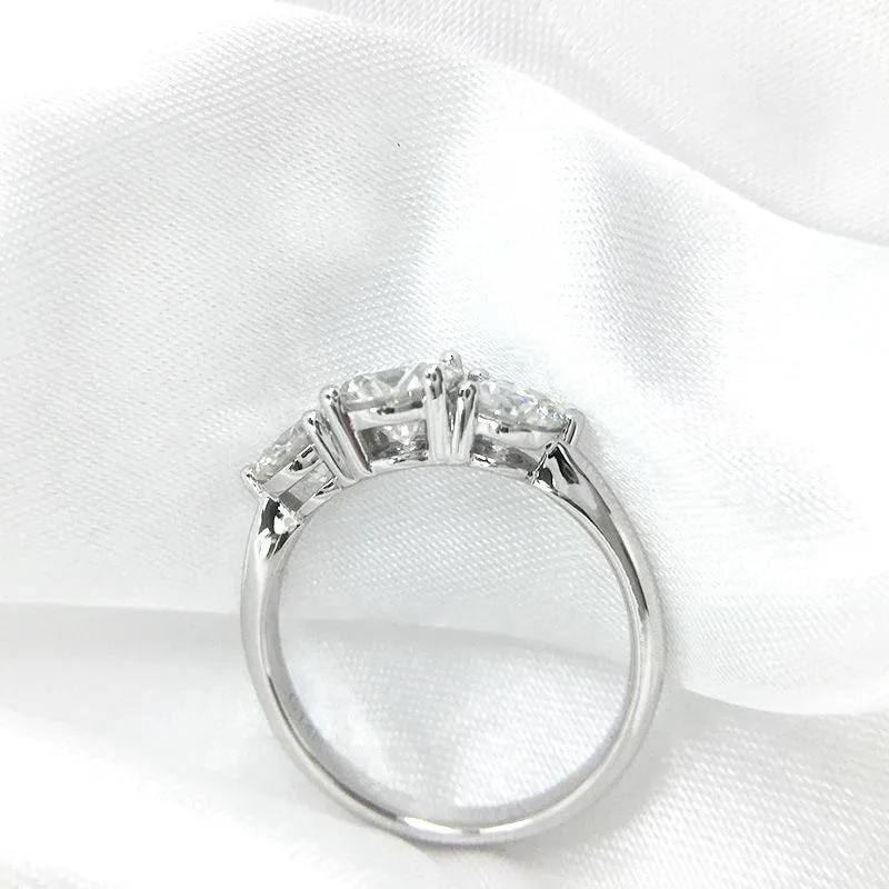 3CTW Round Cut Moissanite Engagement Ring