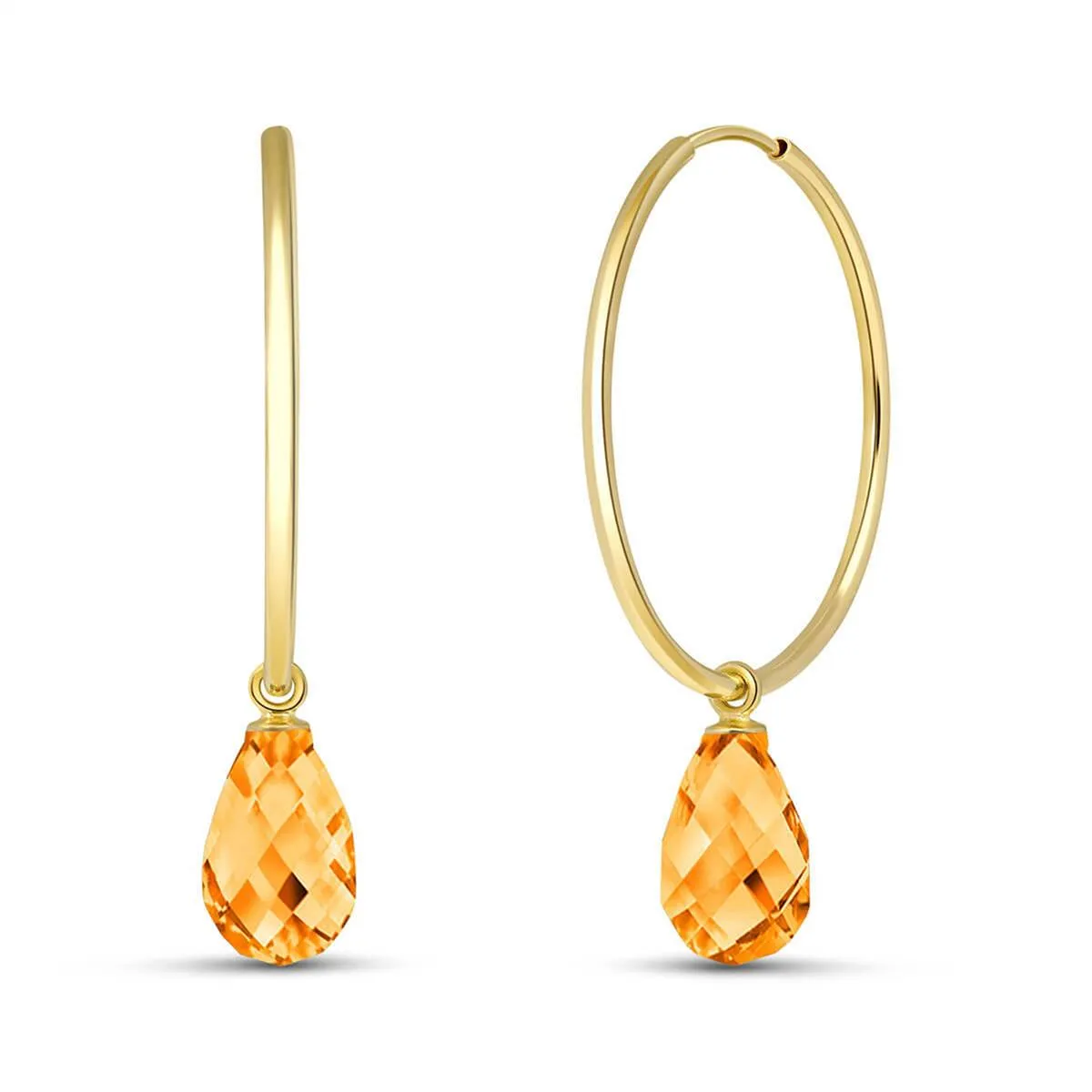 4.5 Carat 14K Solid Yellow Gold Margherita Citrine Earrings