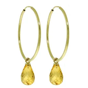 4.5 Carat 14K Solid Yellow Gold Margherita Citrine Earrings