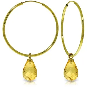 4.5 Carat 14K Solid Yellow Gold Margherita Citrine Earrings