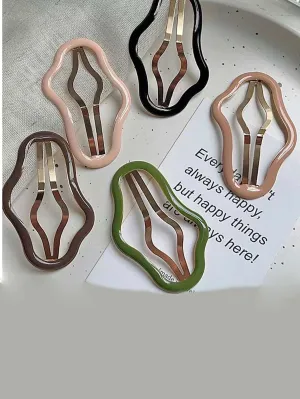 5pcs/Set Irregular Shape Mixed Color Hair Clip for Women Barrette Styling Hair