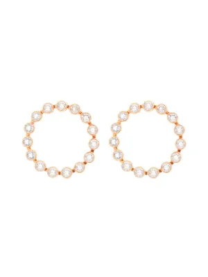 6.00ct Topaz 18K Gold Open Circle Earrings