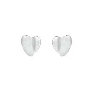 925 Silver Heart Small White Gold Earrings