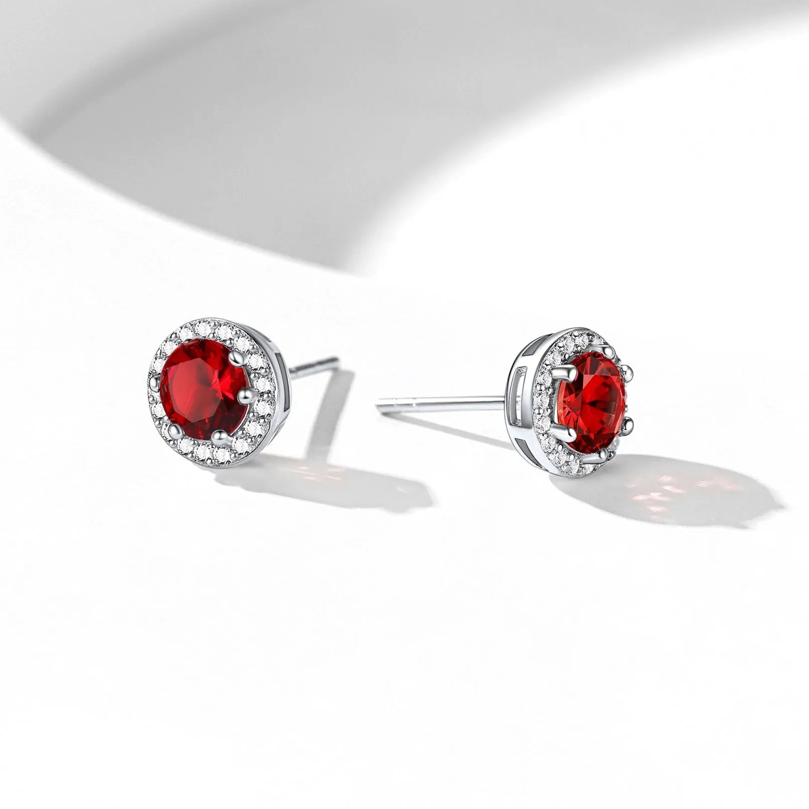 925 Sterling Silver Cubic Zirconia Birthstone Stud Earrings for Men Women