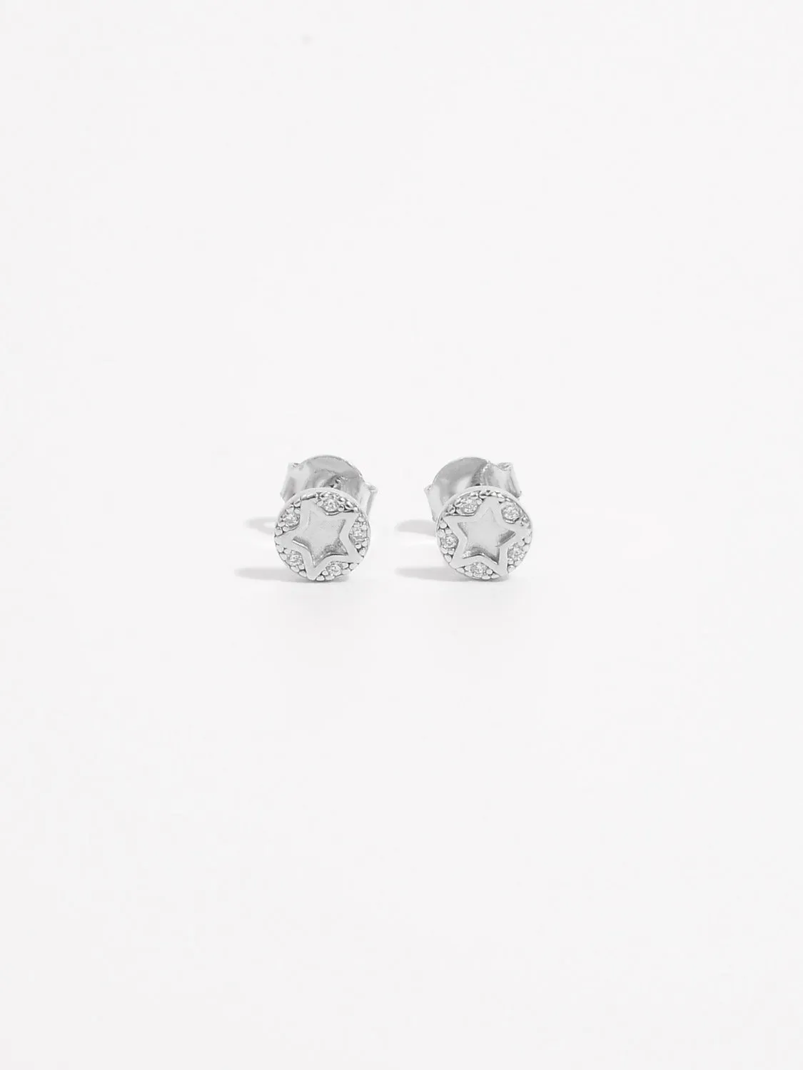 925 Sterling Silver Zircon Star Stud Earrings