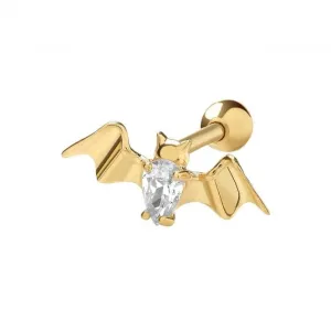 9ct Yellow Gold Zirconia Bat Cartilage 6mm Post Stud ES1949