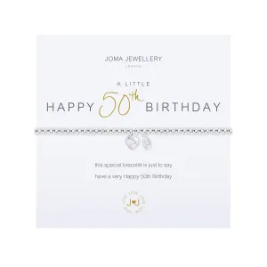 A Little 'Happy 50th Birthday' Bracelet | Silver Plated