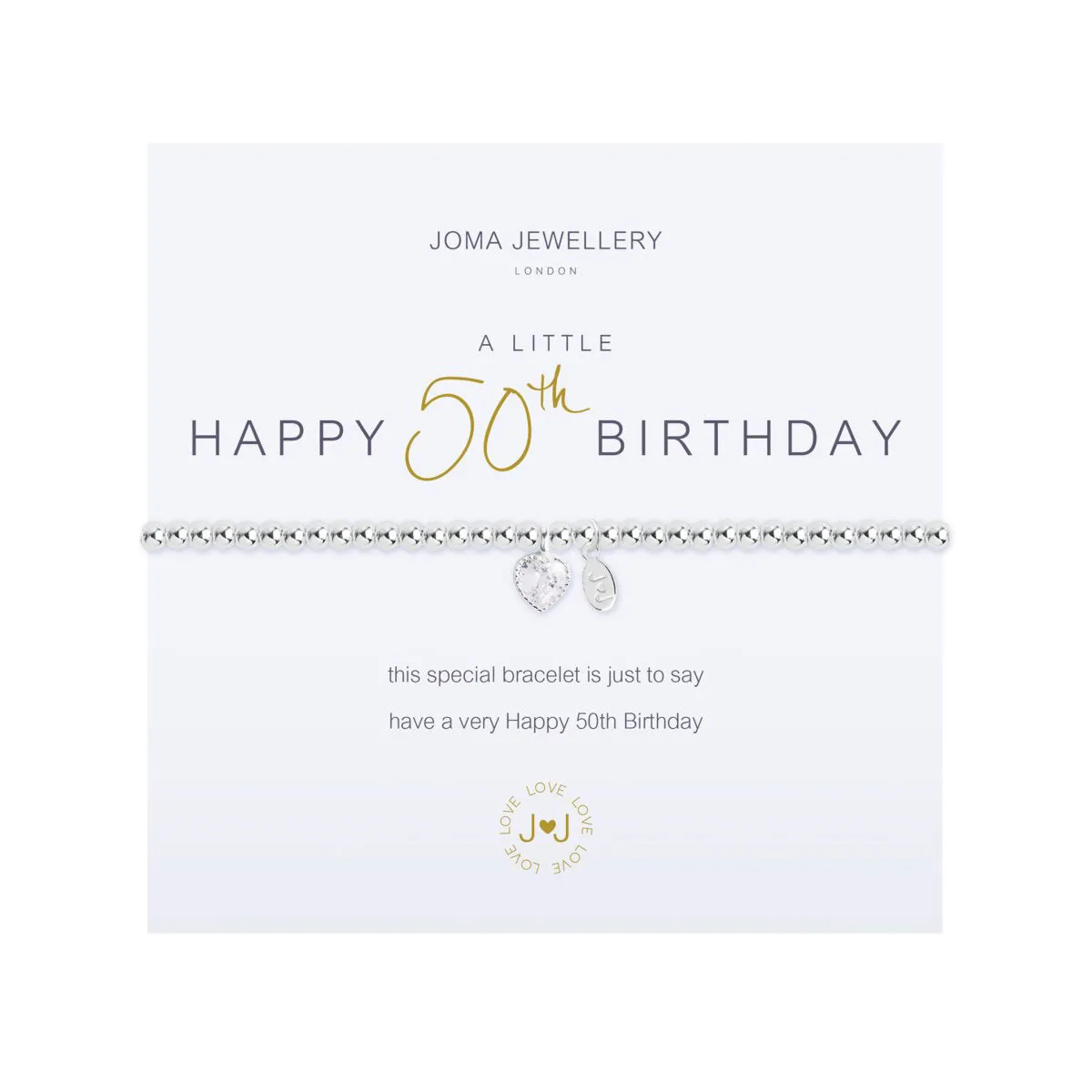 A Little 'Happy 50th Birthday' Bracelet | Silver Plated