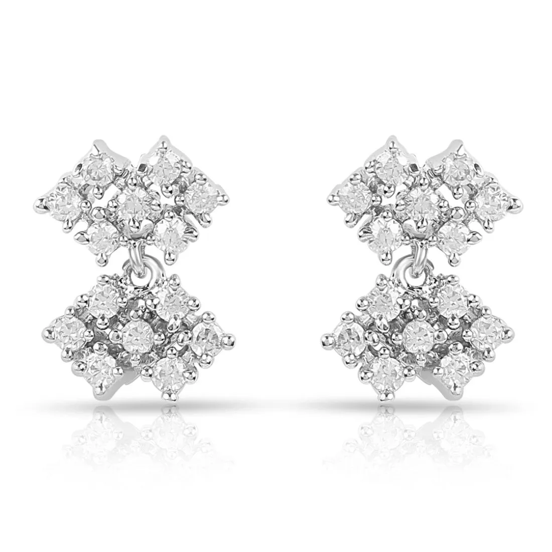 Abstract Radiance 925 Sterling Silver Rhodium-Plated Earrings